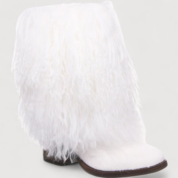 Bearpaw Botica White Shearling Fur Wool Warm Mongolian Sherpa Winter Boots 9 - Picture 2 of 9